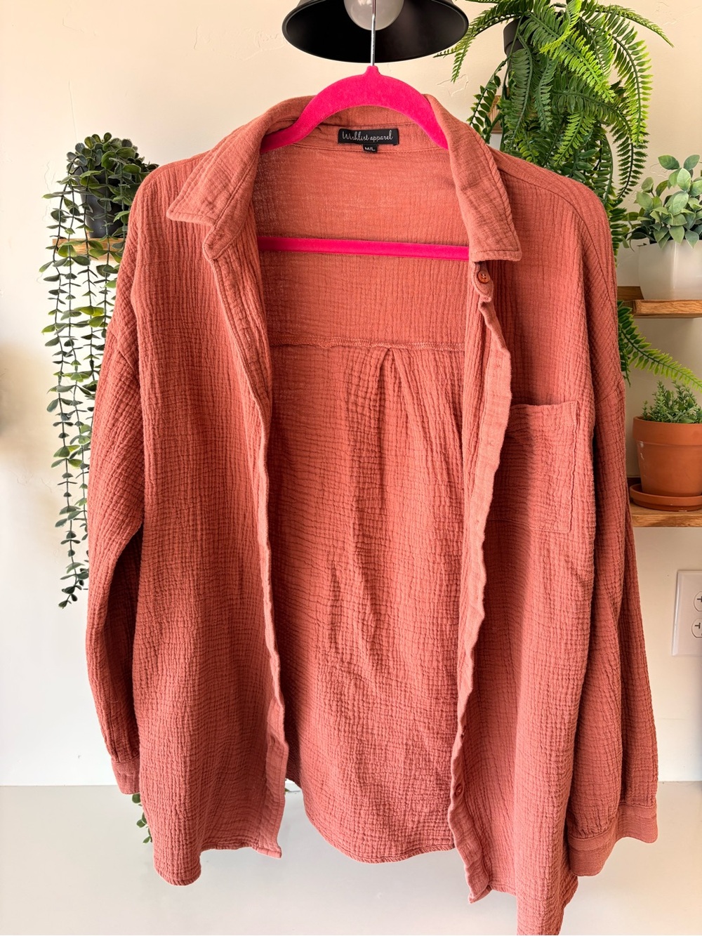 Wishlist Rust Textured Button-Up Shirt